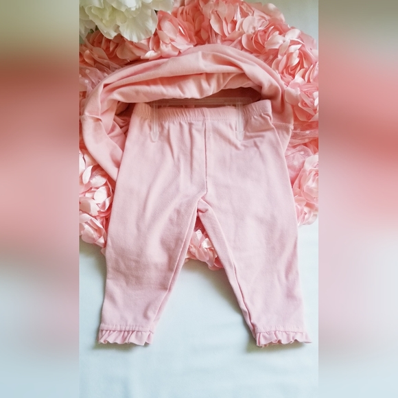 Nannette Baby Peach Rosettes 2-Piece Set Dress and Leggings Baby Girl's 3-6M - Picture 7 of 12